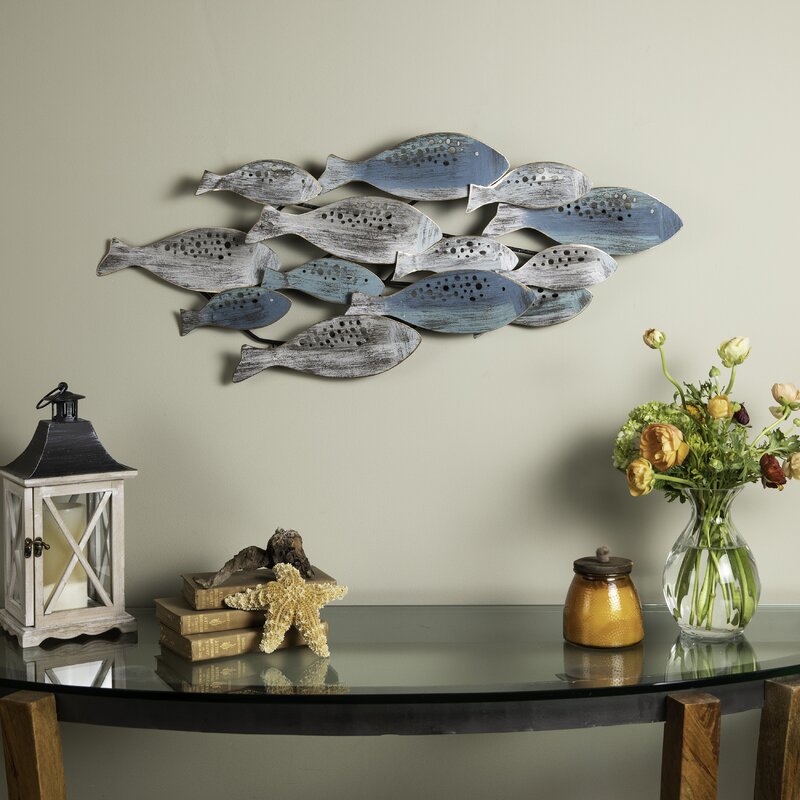 Ilandsia Fish Army Modern Metal Wall Decor