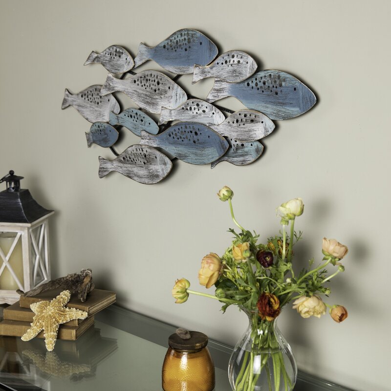 Ilandsia Fish Army Modern Metal Wall Decor