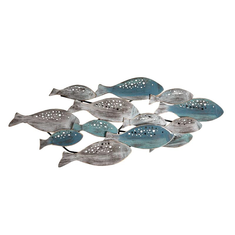 Ilandsia Fish Army Modern Metal Wall Decor