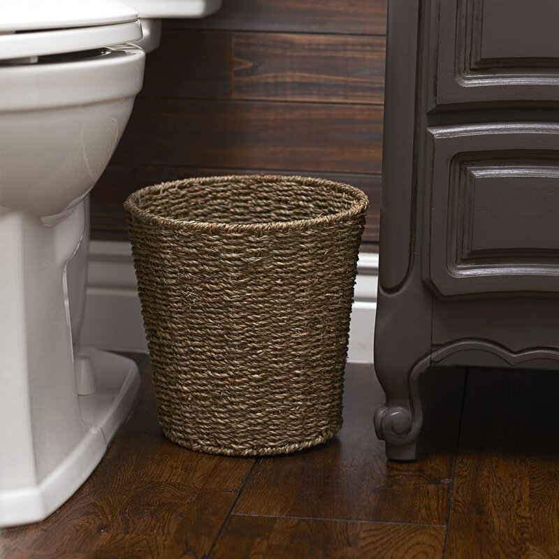 Noa Wicker/Rattan Natural Modern Round Waste Basket