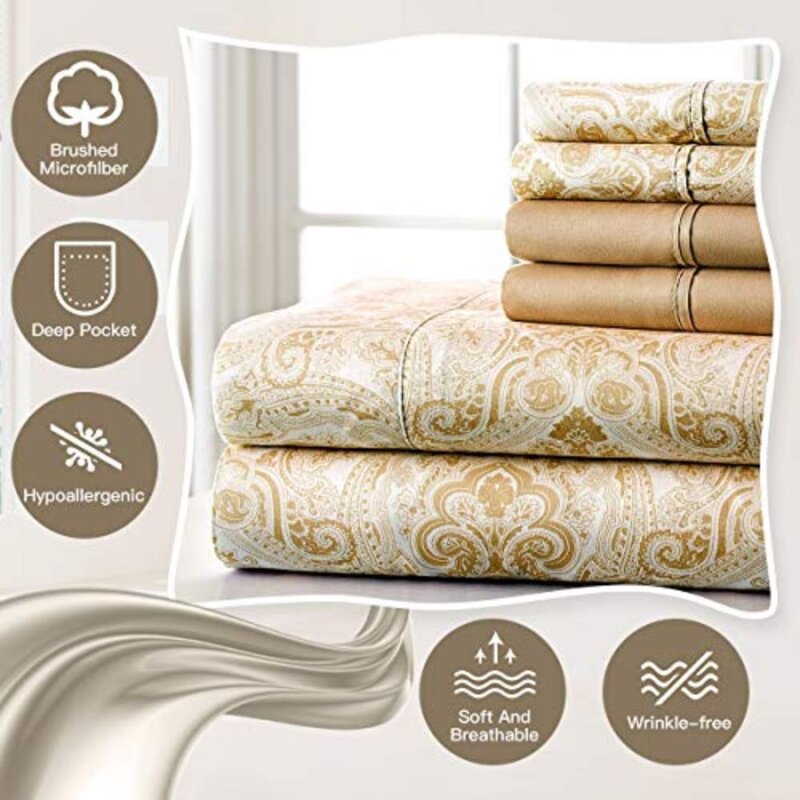 Bralga Paisley Microfiber Percale Sheet Set