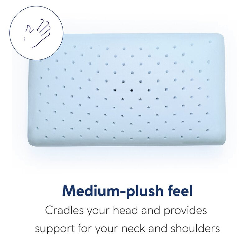 Moca Sleep Ventilated Gel Memory Foam Plush Gusseted Support Pillow