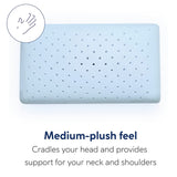 Moca Sleep Ventilated Gel Memory Foam Plush Gusseted Support Pillow