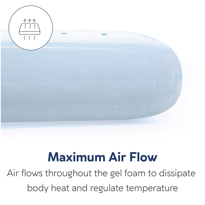 Moca Sleep Ventilated Gel Memory Foam Plush Gusseted Support Pillow