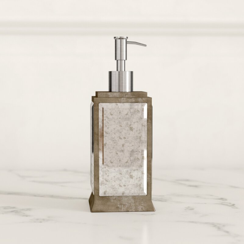 Dibiatu Glass Mirrored Lotion and Soap Dispenser