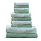 Lola Superior Marble Effect 10 Piece Cotton Towel Set