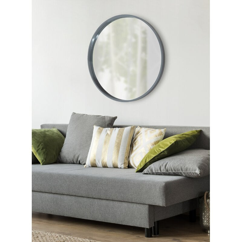 Norma Modern & Contemporary Round Wood Frame Accent Mirror