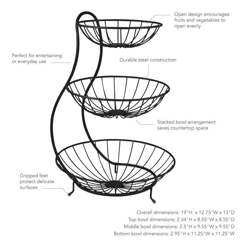 Anjesa 3 Tier Fruit Bowl
