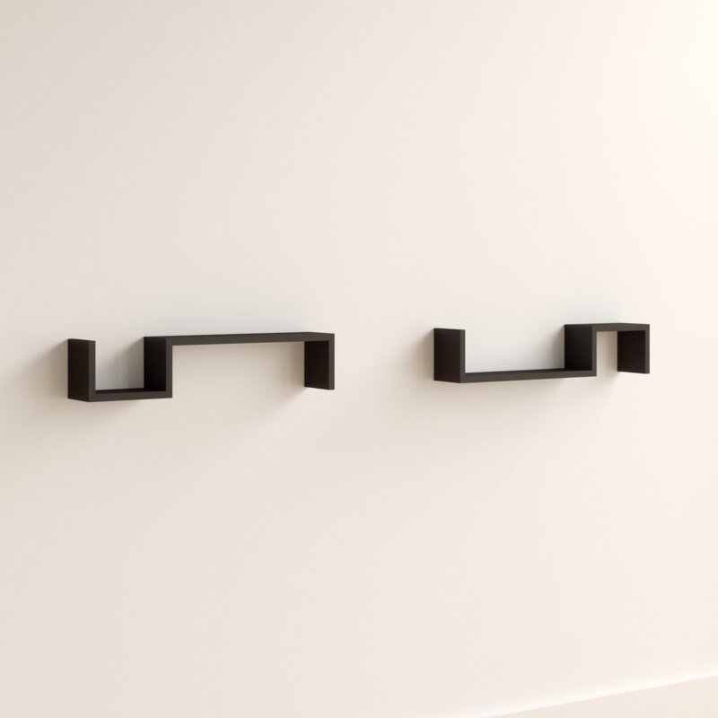 Briniji 2 Piece Novelty Floating Wall Shelf Set (Set of 2)