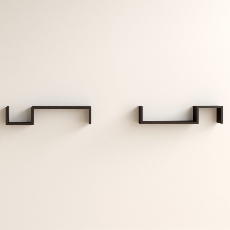 Briniji 2 Piece Novelty Floating Wall Shelf Set (Set of 2)