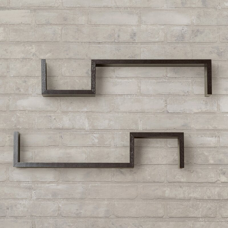 Briniji 2 Piece Novelty Floating Wall Shelf Set (Set of 2)