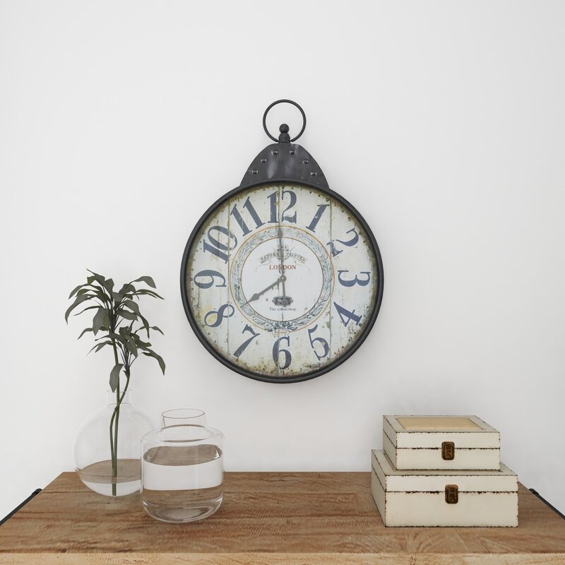 Thebul Brown/Black Round Vintage 19" Wall Clock