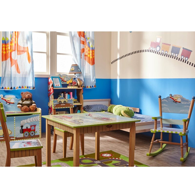 Leysgoria Transportation 16" Brown/Green/Red Table Lamp