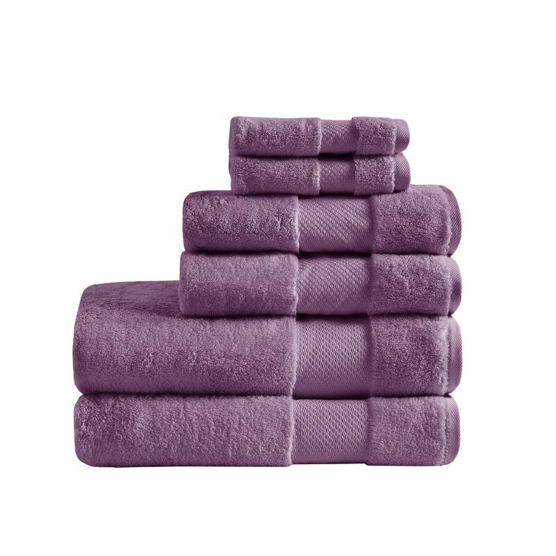Nona 6 Piece 100% Turkish Cotton Towel Set (Set of 6)