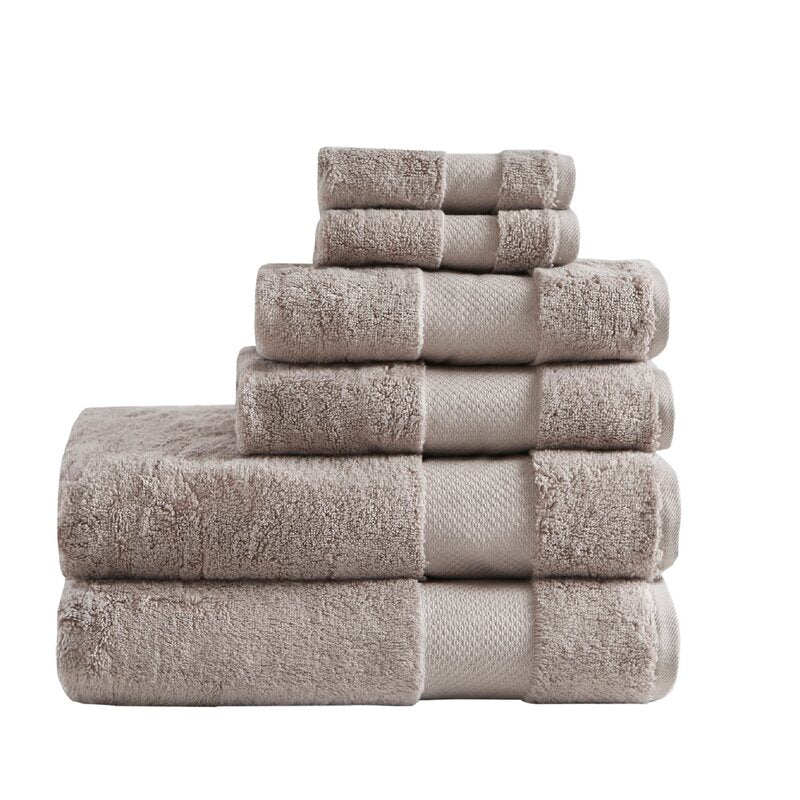 Nona 6 Piece 100% Turkish Cotton Towel Set (Set of 6)
