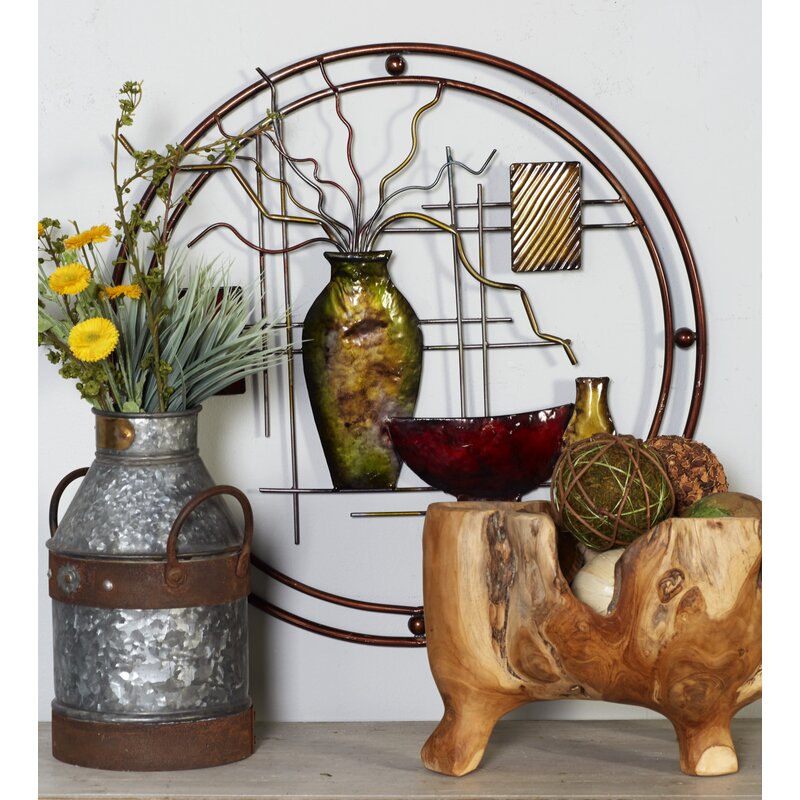 Netome Vase and Bowl Ornamental Metal Wall Decor