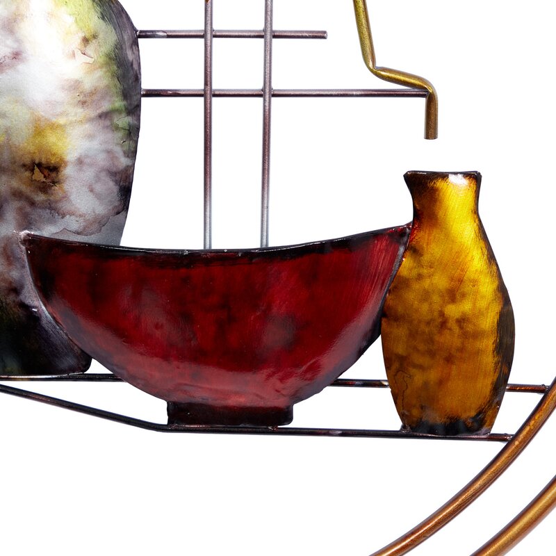 Netome Vase and Bowl Ornamental Metal Wall Decor
