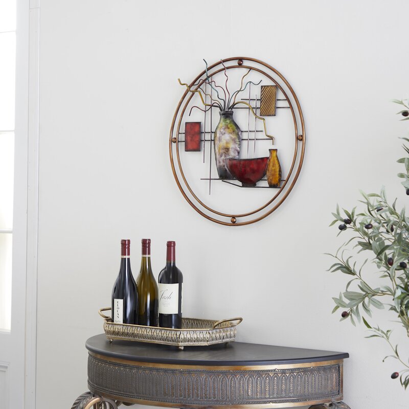 Netome Vase and Bowl Ornamental Metal Wall Decor