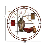 Netome Vase and Bowl Ornamental Metal Wall Decor