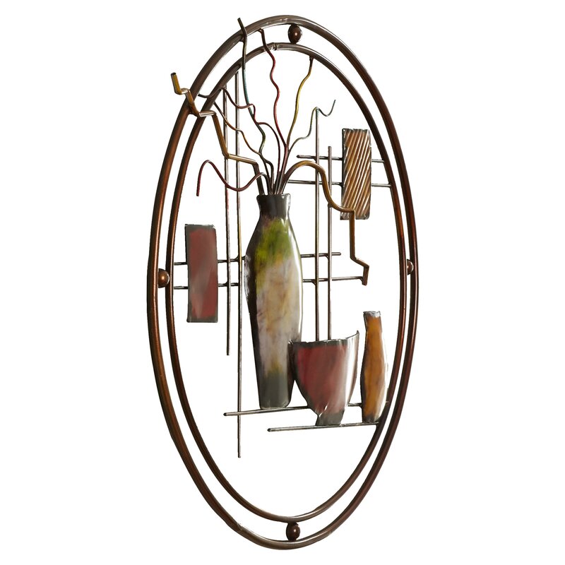 Netome Vase and Bowl Ornamental Metal Wall Decor