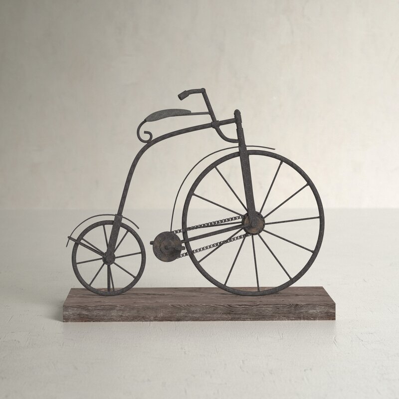 Vaubia Textured Iron Decorative Bicycle Sculpture
