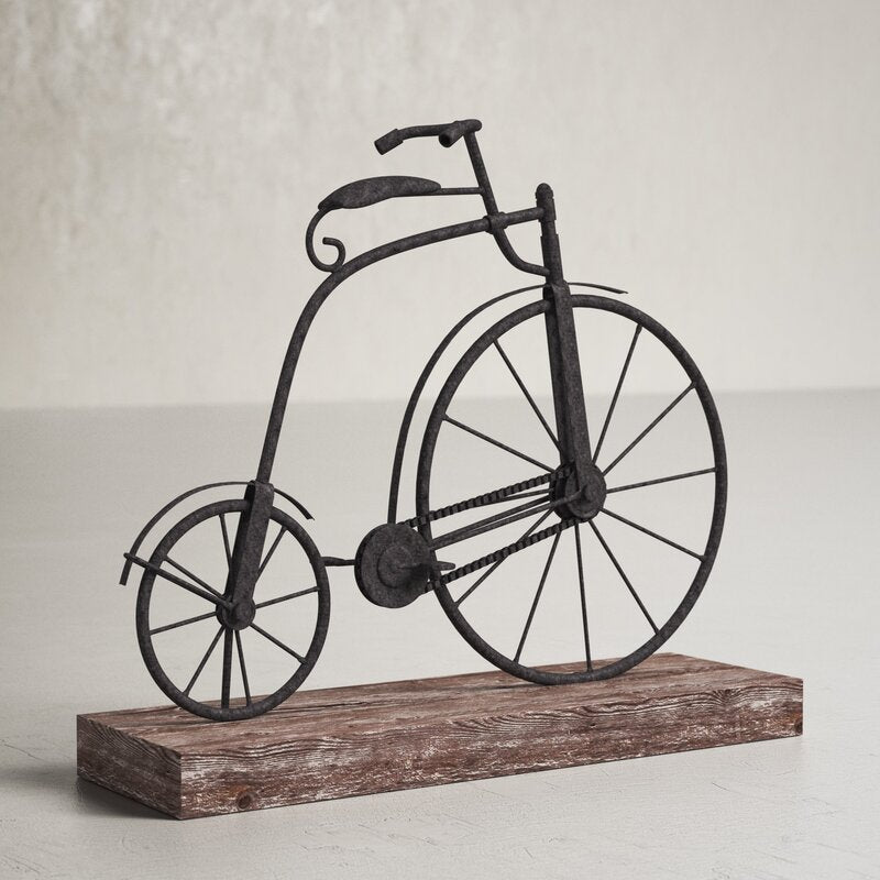 Vaubia Textured Iron Decorative Bicycle Sculpture