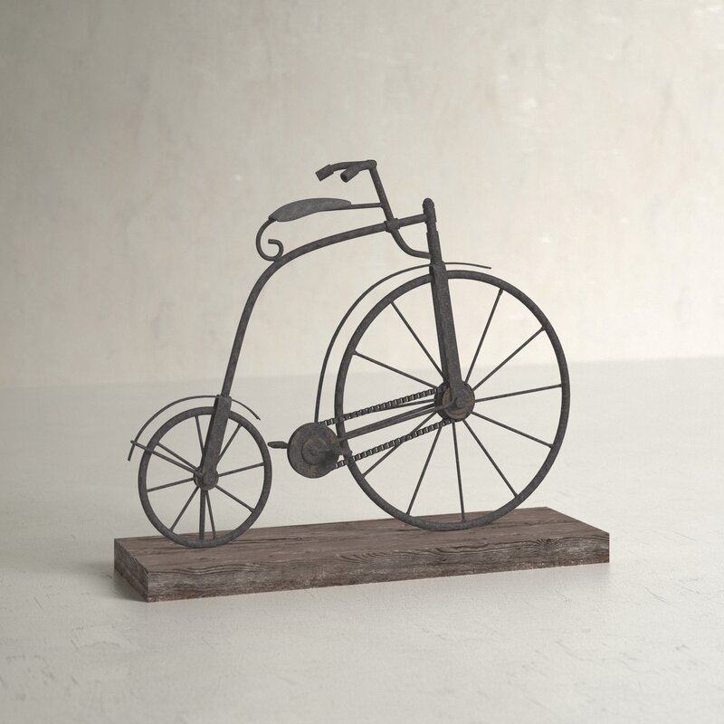 Vaubia Textured Iron Decorative Bicycle Sculpture