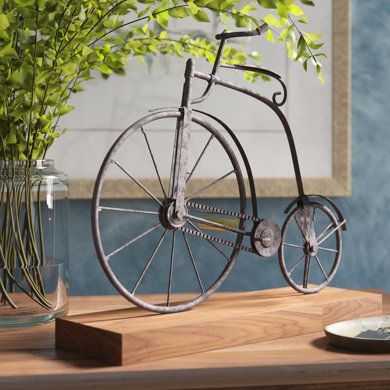 Vaubia Textured Iron Decorative Bicycle Sculpture