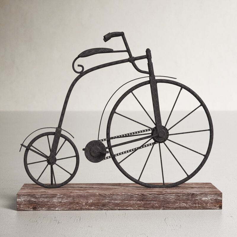 Vaubia Textured Iron Decorative Bicycle Sculpture