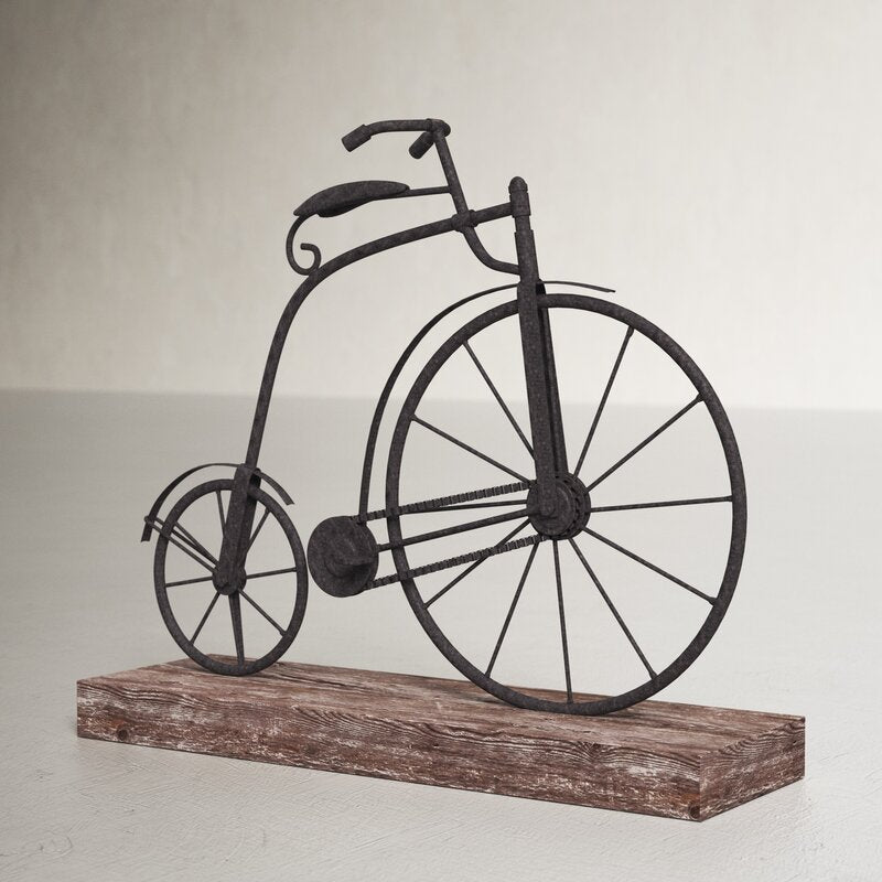 Vaubia Textured Iron Decorative Bicycle Sculpture