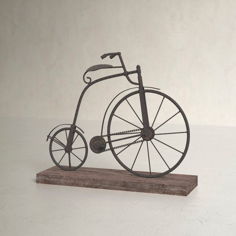Vaubia Textured Iron Decorative Bicycle Sculpture