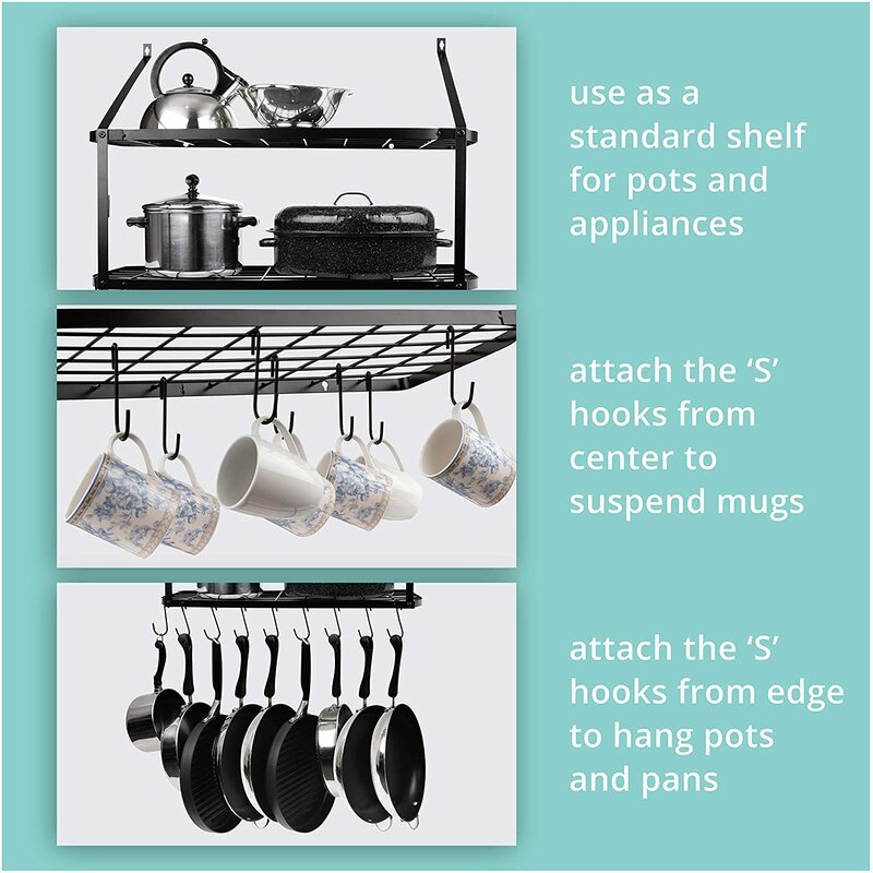 Yarrow Wall Mounted Pot Rack