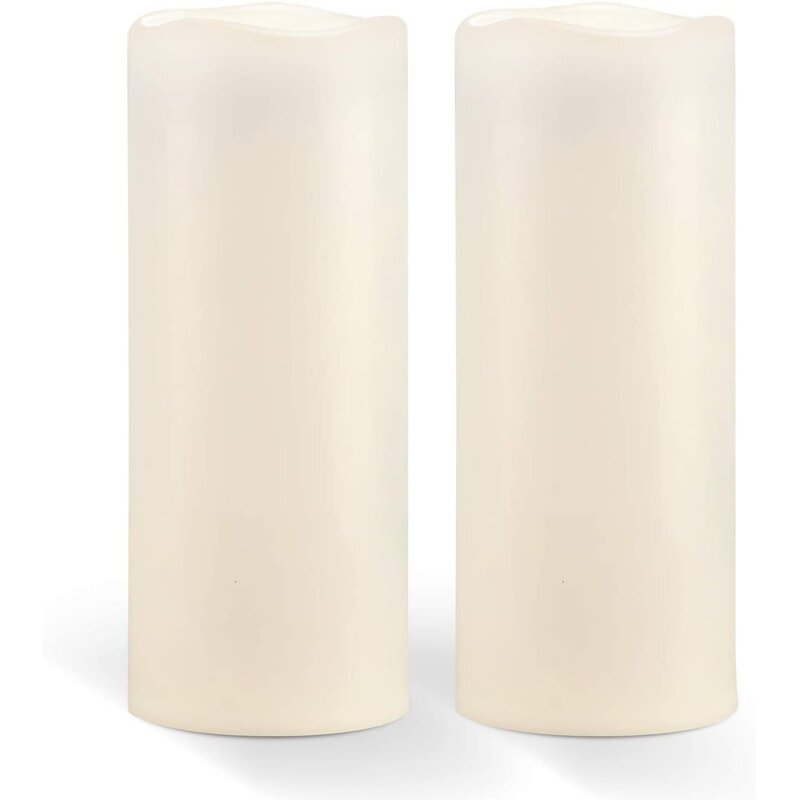Maten LED with Timer Unscented Flameless Pillar Candle (Set of 2)