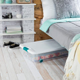 Beraw Wheeled Latching Plastic Underbed Storage Set (Set of 4)