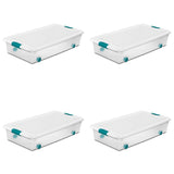 Beraw Wheeled Latching Plastic Underbed Storage Set (Set of 4)