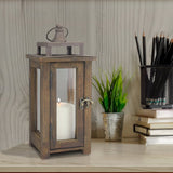 Ameslemo Brown Modern Wood Tabletop Lantern