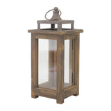 Ameslemo Brown Modern Wood Tabletop Lantern