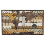 Menmon World Map Horizontal Wood Wall Decor