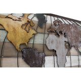 Menmon World Map Horizontal Wood Wall Decor