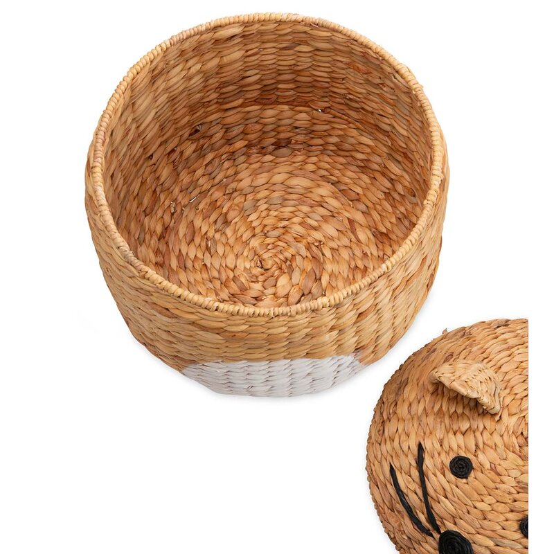 Ivesoy Woven Cat Shaped Storage Basket