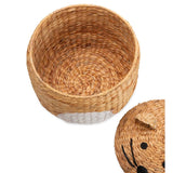 Ivesoy Woven Cat Shaped Storage Basket