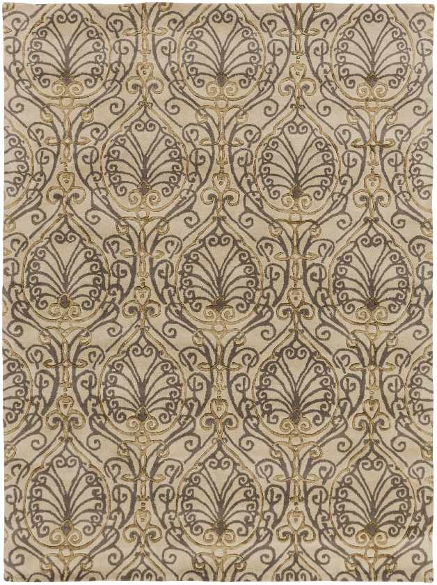 Glentif Transitional Taupe Area Rug