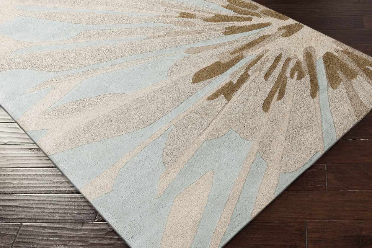 Haines Modern Antique Cream/Brown/Aqua Area Rug