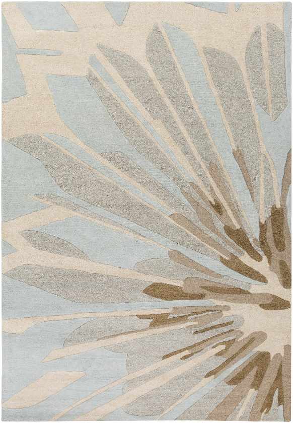 Haines Modern Antique Cream/Brown/Aqua Area Rug