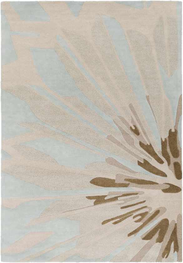 Haines Modern Antique Cream/Brown/Aqua Area Rug
