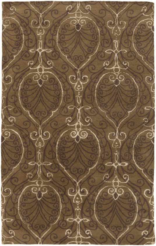 Borsecos Transitional Dark Brown Area Rug