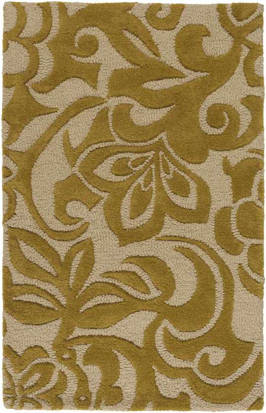 Woodsag Transitional Mustard/Khaki Area Rug