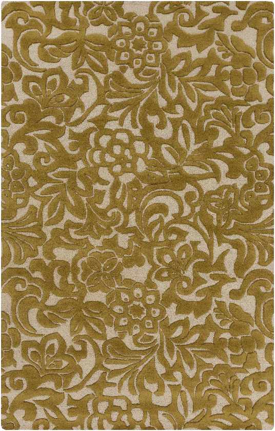 Woodsag Transitional Mustard/Khaki Area Rug