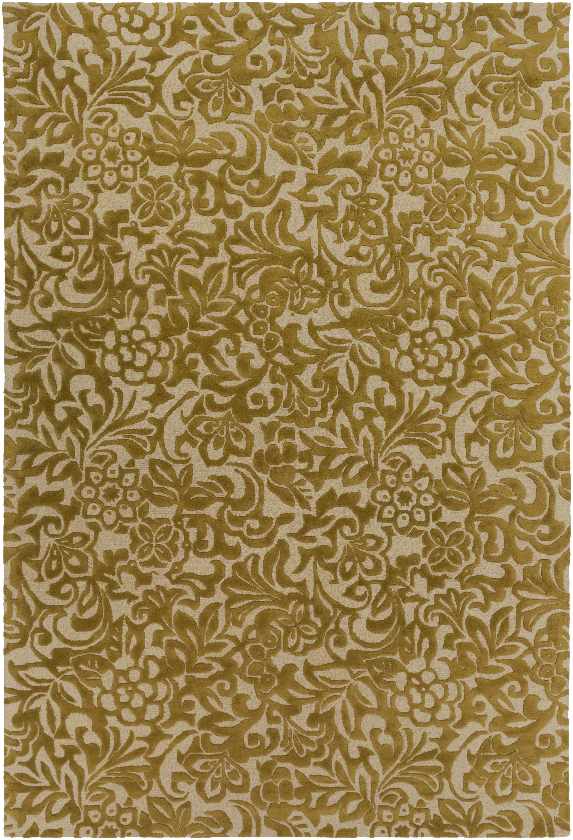 Woodsag Transitional Mustard/Khaki Area Rug