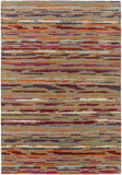 Troyrest Modern Camel/Dark Red Area Rug